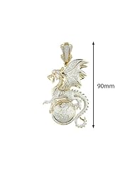 7.85 Carat White diamond Dragon Hip Hop Pendant in 10k Yellow gold