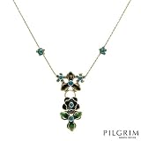 PILGRIM Skanderborg, Denmark Enamel Crystal Ladies Necklace. Total Item weight 10.9 g.
