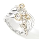 Michael Valitutti Sterling Silver / 18K Vermeil CZ Bezel Set Cascade Ring