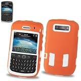 New Fashionable Perfect Fit Gummy Protector Skin Cover (Faceplate/Snap On) Cell Phone Case for RIM Blackberry Curve 8900 AT&T, T-Mobile - ORANGE
