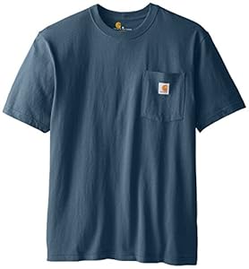 Carhartt Men's  Workwear Pocket Short Sleeve T-Shirt K87, Stream Blue, X-Large