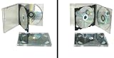 25 Double Slimline CD Jewel Boxes with Dark Grey / Black Tray #CD2R10DG (HOLDS 2 CDS IN THE SPACE OF ONE STANDARD SIZED JEWEL BOX!)