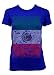 (Cybertela) Big Faded Mexico Flag Junior Girl's T-shirt Country Pride Tee (Royal Blue, Large)