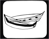 Decorated Mouse Pad with England, transport, travel, black and white, scene, canoe, Europe, United Kingdom, wood, boat