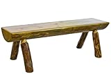 Montana Woodworks Glacier Country Collection Half Log Bench, 4-Feet