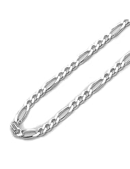 3mm Nickel Free Italian Sterling Silver Chain Necklaces Figaro 080 Gauge Chain ( Available Length 18"~30")
