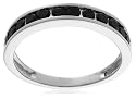 10k Choice of White or Yellow Gold Black Diamond Channel Set Band (1/2 cttw), Size 7