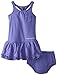Calvin Klein Baby-Girls Infant Purple Dress with Eyelet On Skirt