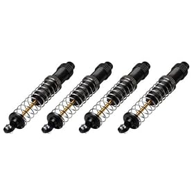 Threaded Shock Set, Aluminum w TiNi Shaft (4): MRC from RTR Electric Cars Losi/Team Losi