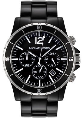 MICHAEL Michael Kors Watch, Men's Black Acrylic Bracelet MK8128