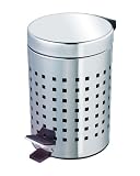 Produkt-Bild: Wenko 15858100 Exclusiv Kosmetik-Treteimer - 3 Liter, Edelstahl gl&auml;nzend, rostfrei, &Oslash; 17 x 25 cm, Lochdesign