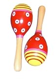 Inware 21302 - 2 (zwei) Mini Musik Rasseln in rot, aus Holz, Maracas - Inware