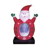 4 Foot Christmas Inflatable Santa Claus Snowflake Snow Globe Yard Decoration