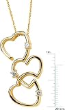 14 karat yellow-gold Moissanite Hearts Pendant On Singapore Chain