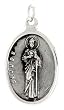 Sterling Silver St. Jude Medal 15/16" X 5/8" (24 mm X 16 mm).