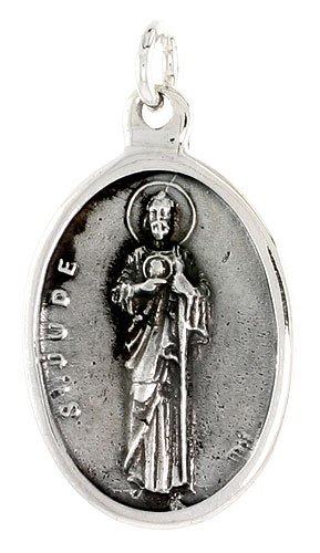 Sterling Silver St. Jude Medal 15/16