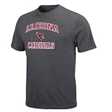 NFL Men's Arizona Cardinals Heart And Soul Ii Adult Short Sleeve Basic Tee (Charcoal Heather, Medium)
