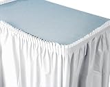 Frosty White Plastic Table Skirt - 14 ft. x 29
