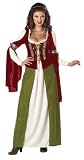 California Costumes Maid Marian Dress, Red/Olive, Small