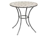 Produkt-Bild: Siena Garden Tisch Fiore, Gestell silber-schwarz matt, Mosaikoptik in der Tischplatte, &Oslash; 70 x H 71 cm