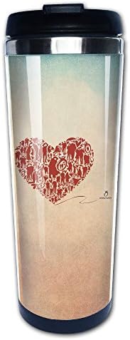 SAXON Unisex Fashional Love Logo Stainless Steel Coffee Mug