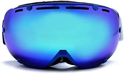 CongJi Adults Ski Goggles Snowboard Snowmobile Skate Dual-lens with 100% UV Protection Anti-fog (Blue Frame)