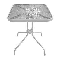 Gartentisch Glastisch 60x60cm Silber