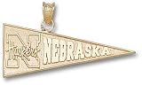 Nebraska Cornhuskers Solid 10K Gold ''NEBRASKA N HUSKERS'' Pennant Pendant