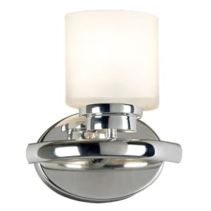 Kenroy Home 3390 Bow One-Light Sconce, Polished Nickel with White Globe by Kenroy Home