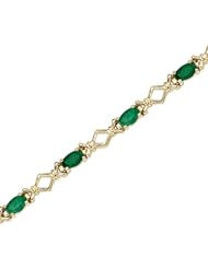 14K Yellow/White Gold 4 1/5 ct. Emerald Bracelet