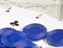 Cards and Gambling Chips on Stock Market Report Photographic Poster Print, 16x12