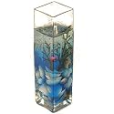UKayed Shells Square Glass Candle Blue