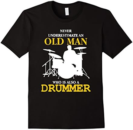 Men's Old man Who is also a Drummer T Shirt 3XL Black