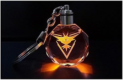 Pokemon Go Team Instinct White Crystal Keyring Keychain Gift BOXs