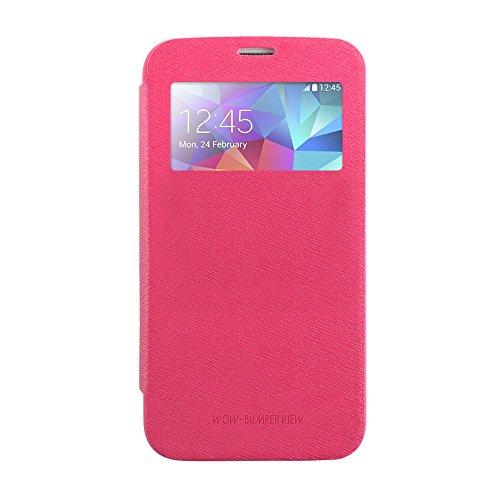 Galaxy Note 2 Case, Goospery® Wow Bumper [Window] View Case [PU Leather] Galaxy Note 2 Jelly View Cover Case by Mercury [Hot Pink]
