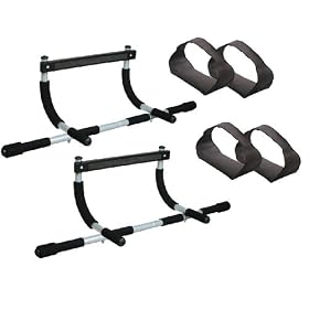 Iron Gym Total Upper Body Workout Bar - Get 2 Bars and 2 Pairs of Ab Straps!
