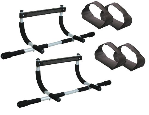 Iron Gym Total Upper Body Workout Bar - Get 2 Bars and 2 Pairs of Ab Straps!