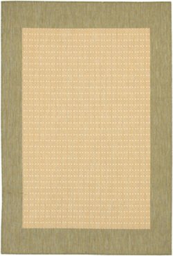 CouristanRecife Checkered Field Indoor/Outdoor Area Rug, 5'3" x 7'6", Natural-Green