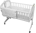 American Baby Company Heavenly Soft Minky Dot 3-Piece Cradle Set, White