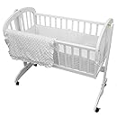 American Baby Company Heavenly Soft Minky Dot 3-Piece Cradle Set, White