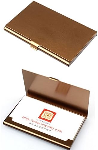 Mokingtop Creative Aluminum Holder Metal Box Cover Credit Business Card Wallet (Coffee)