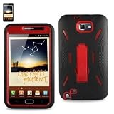 (Super Cover /Silicone Case + Protector Cover) Hard Case for Samsung Galaxy Note i9220/N7000 BLACK/RED
