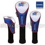 Kansas Jayhawks GOLF CLUB HEAD/WOOD COVER SET OF 3