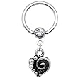 14 Gauge Spiral Heart Dangle Captive Ring