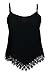 eVogues Plus size Asymmetric Lace Trimmed Spaghetti Strap Tank Top