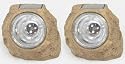 2er Set Solar Strahler im Stein Design mit je 3 LEDs