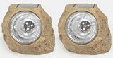 2er Set Solar Strahler im Stein Design mit je 3 LEDs