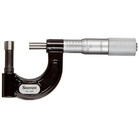 Starrett 569BXP Tube Micrometer, 0.001" Graduation, 0-1" Range, 3/8" Minimum Hole Size