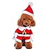 Mogoko Dog Cat Christmas Santa Claus Costume, Funny Pet Cosplay Costumes Suit with a Cap, Puppy Fleece Outfits Warm Coat Animal Festival Apparel Clothes (M Size)