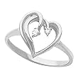 Platinum Diamond Heart Ring - 0.04 Ct.